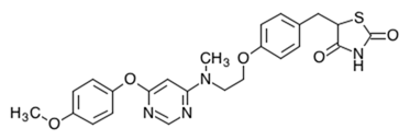Structural formula of Lobeglitazone Sulphate