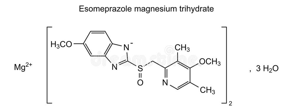 Chemical Structure of Esomeprazole Magnesium Trihydrate, Drug Substance